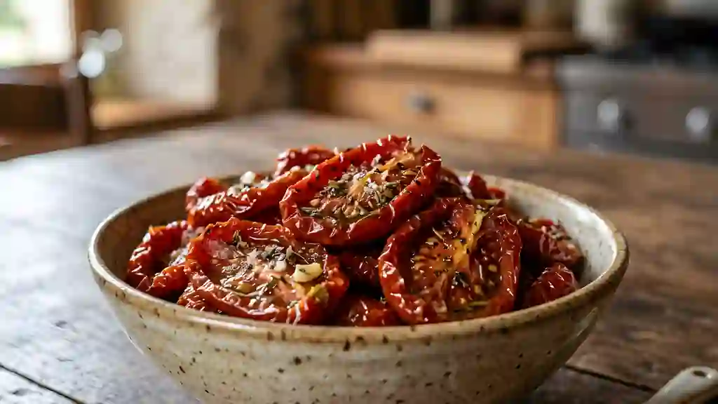 Tomates séchées confites à l'huile d'olive - Photo de présentation