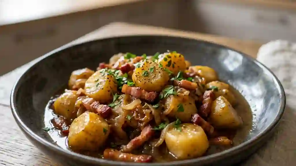 Topinambours fondants et lardons craquants - Photo de présentation