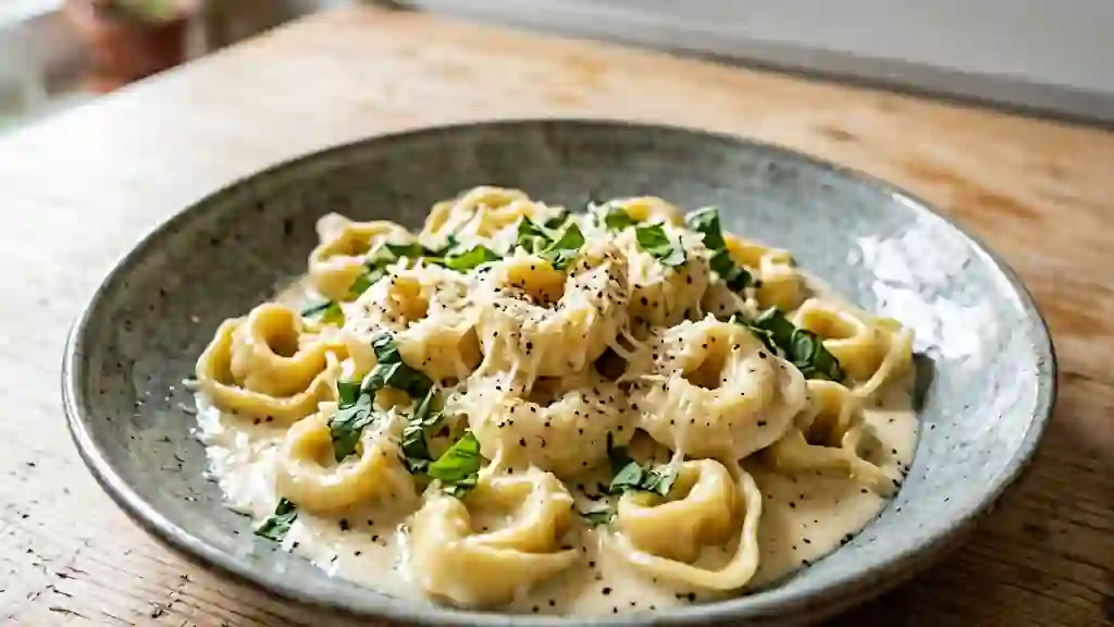 Tortellini fondants à la crème de mascarpone - Photo de présentation