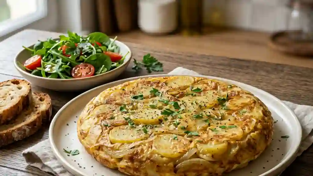 Tortilla fondante aux oignons - Photo de présentation