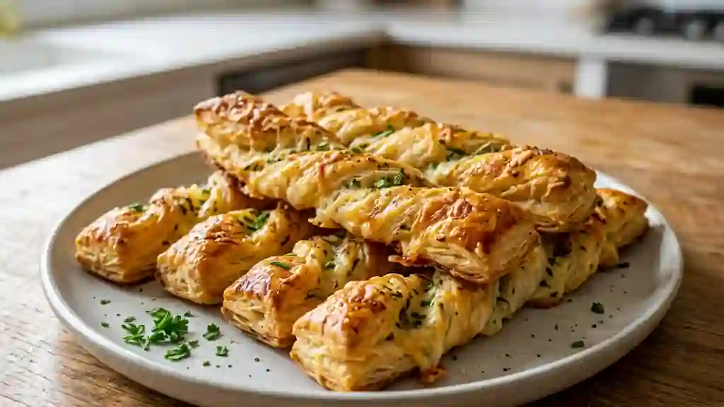 Tortillons feuilletés au fromage et herbes - Photo de présentation