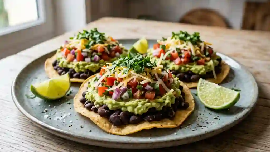 Tostadas Craquantes Avocat et Haricots Noirs - Photo de présentation