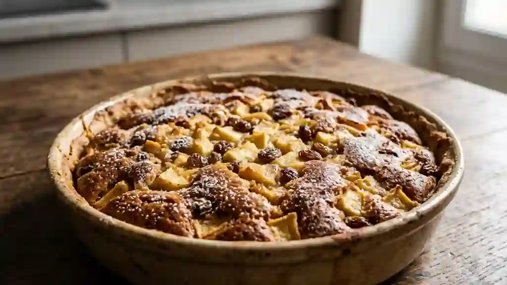 Tot fait rustique aux pommes et raisins juteux - Photo de présentation