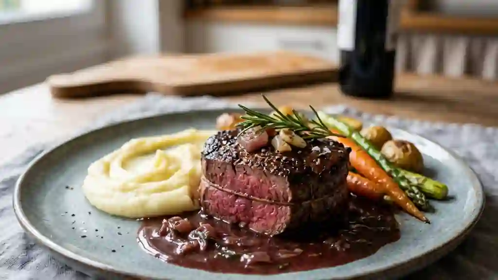 Tournedos d'autruche au vin rouge - Photo de présentation