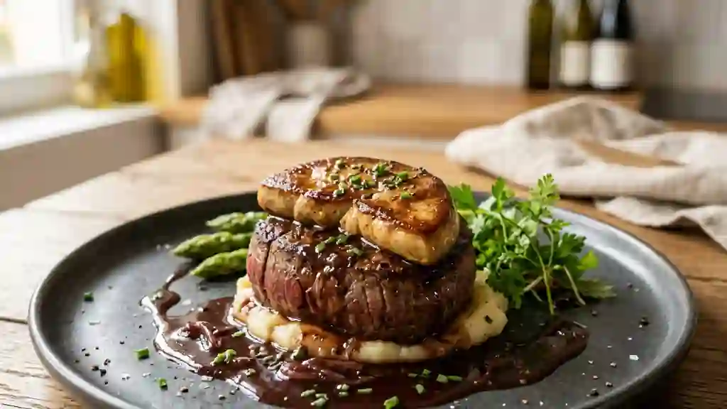 Tournedos Rossini fondant et sa sauce réduite - Photo de présentation