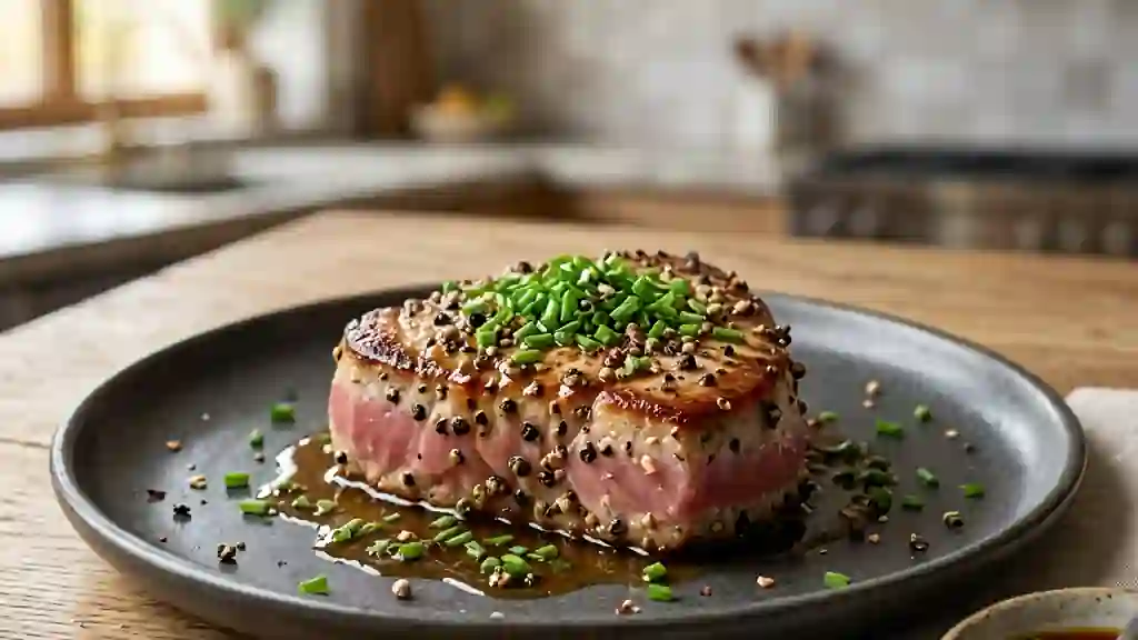 Tournedos de thon aux trois poivres et soja - Photo de présentation