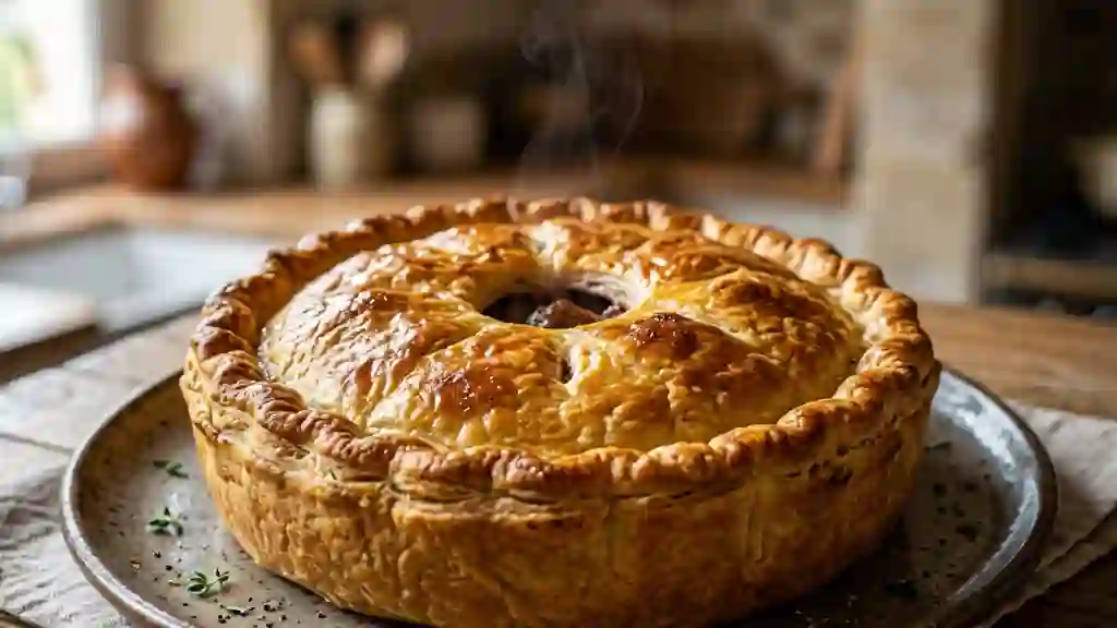 Tourte Rustique au Bœuf et Vin Rouge - Photo de présentation