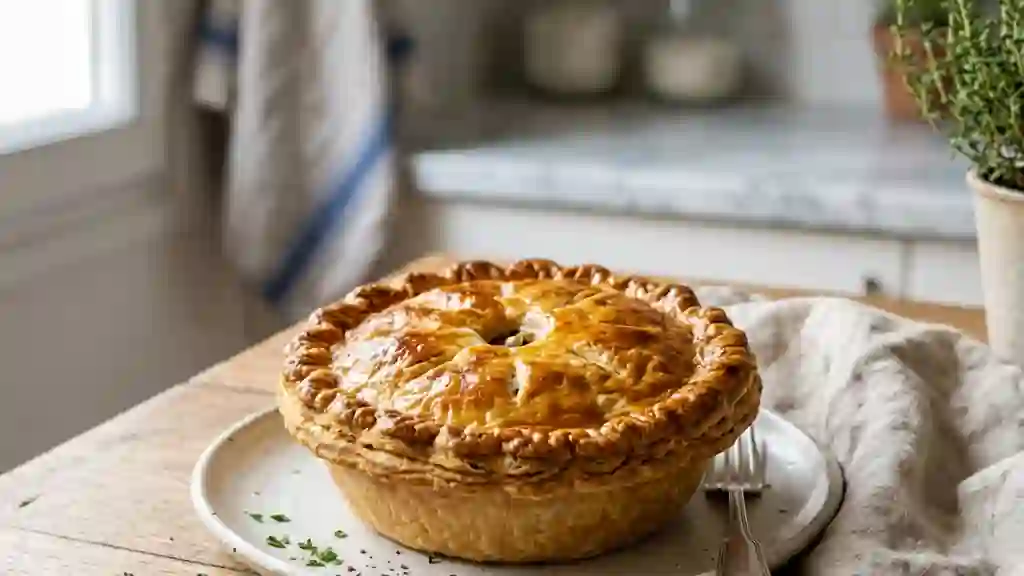 Tourte au crabe fondante et dorée - Photo de présentation