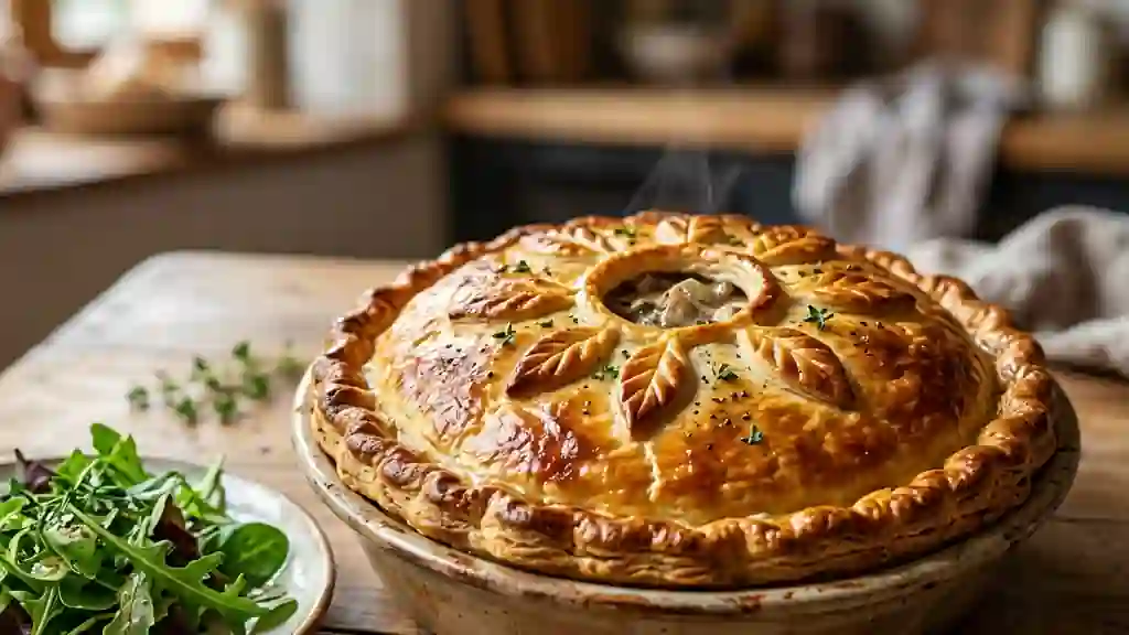 Tourte au lapin fondante et champignons - Photo de présentation