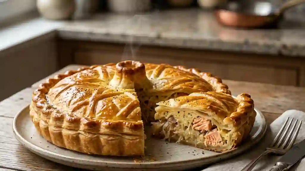Tourte Croustillante Saumon et Choucroute - Photo de présentation
