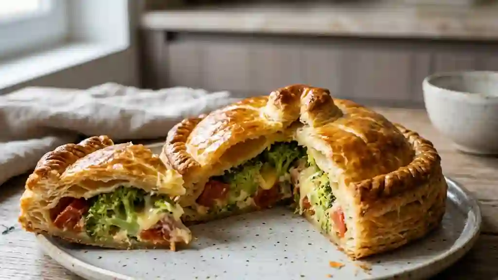 Tourte feuilletée brocoli et tomates fondantes - Photo de présentation