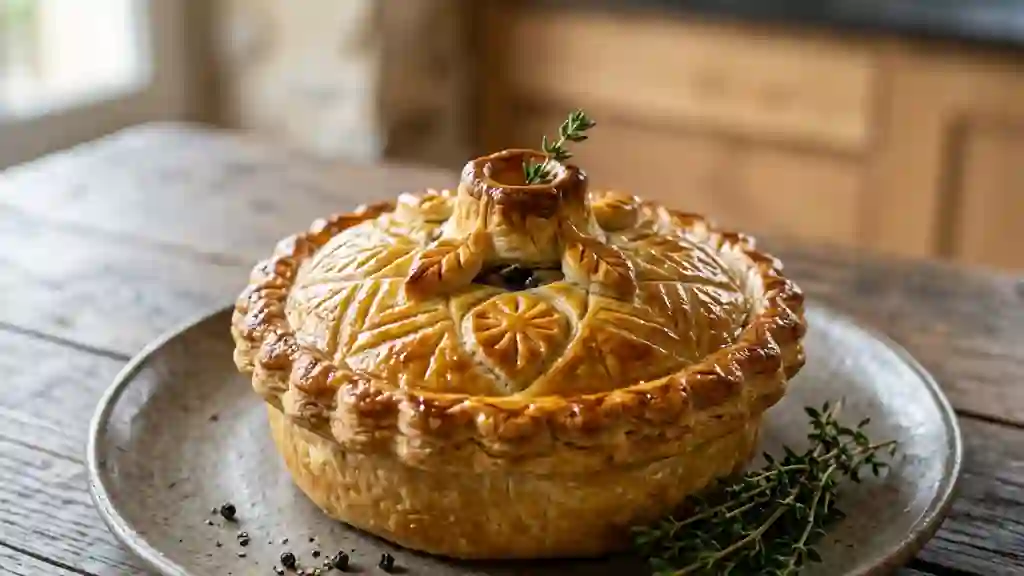 Tourte croustillante au canard et olives - Photo de présentation