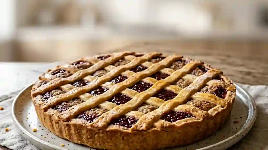 Tourte de Linz fondante framboise et cannelle - Photo de présentation