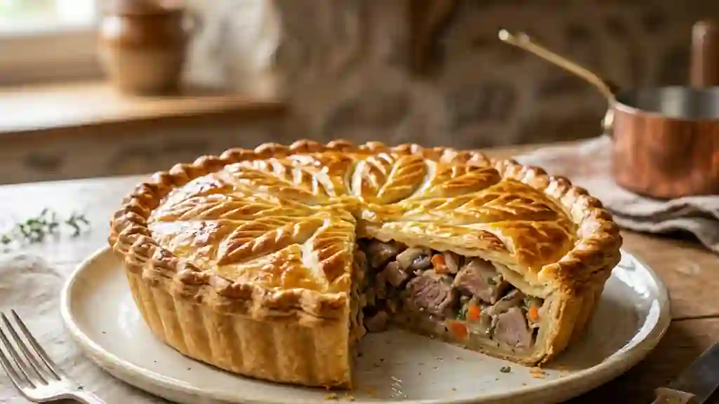 Tourte de veau fondante aux champignons - Photo de présentation