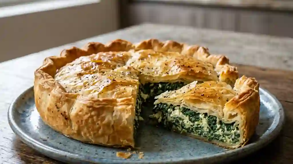 Tourte épinards et chèvre croustillante - Photo de présentation