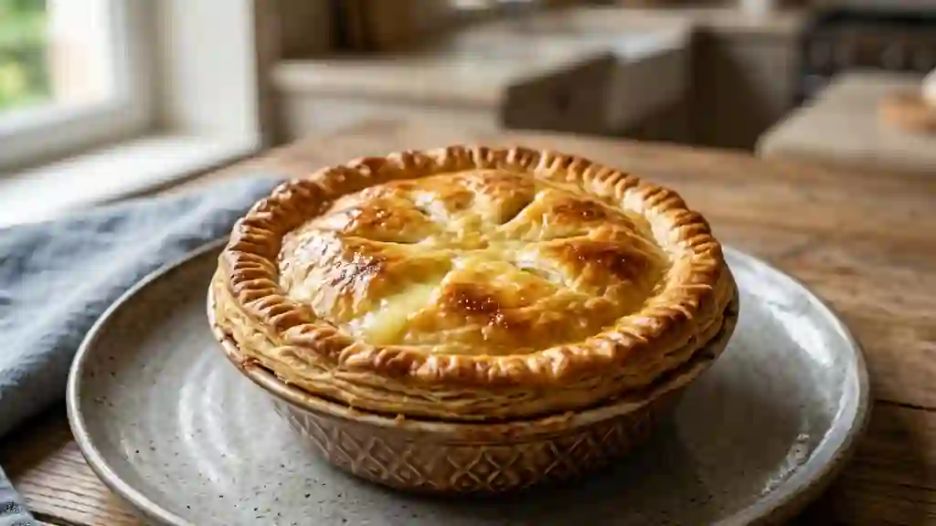 Tourte au fromage coulante et croustillante - Photo de présentation