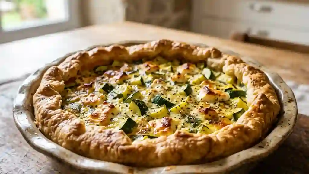 Tourte dorée à la feta et courgettes fondantes - Photo de présentation