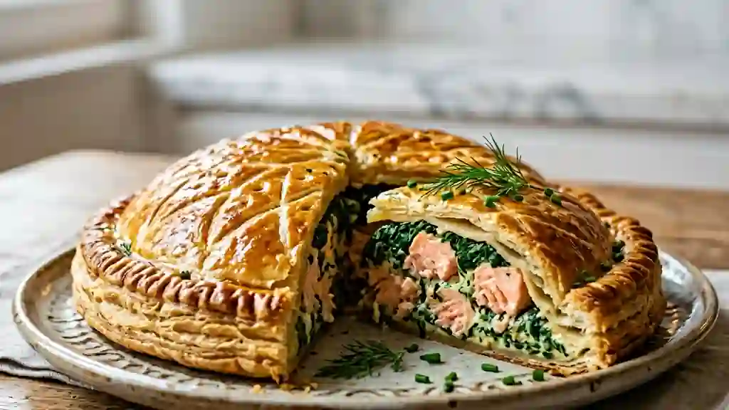 Tourte au Saumon et Épinards Fondants - Photo de présentation