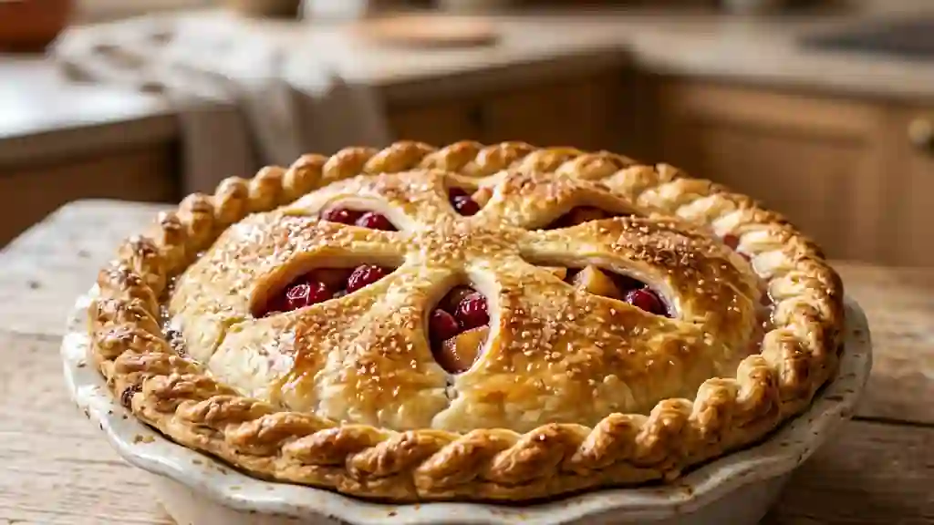 Tourte fondante airelles et pommes - Photo de présentation