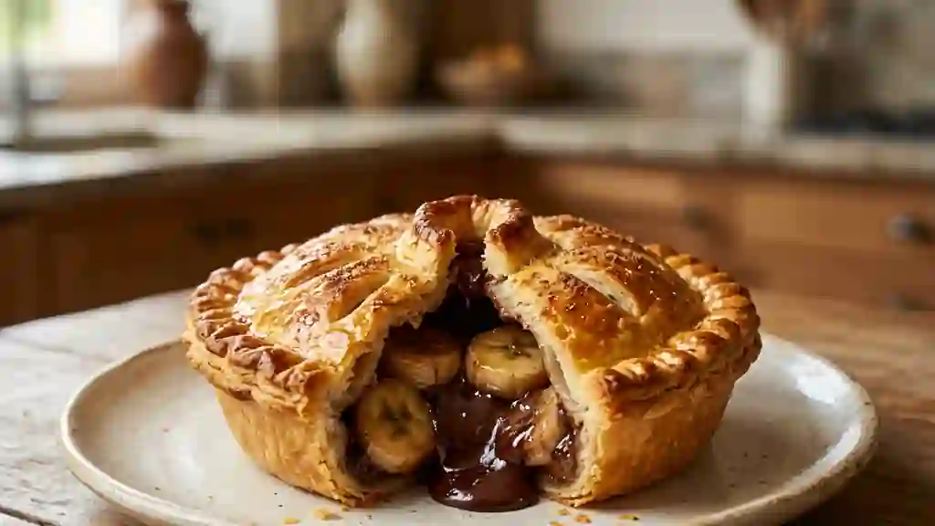 Tourte croustillante banane et chocolat fondant - Photo de présentation