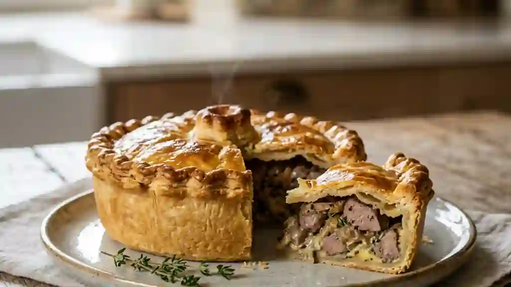 Tourte croustillante aux foies de lapin - Photo de présentation