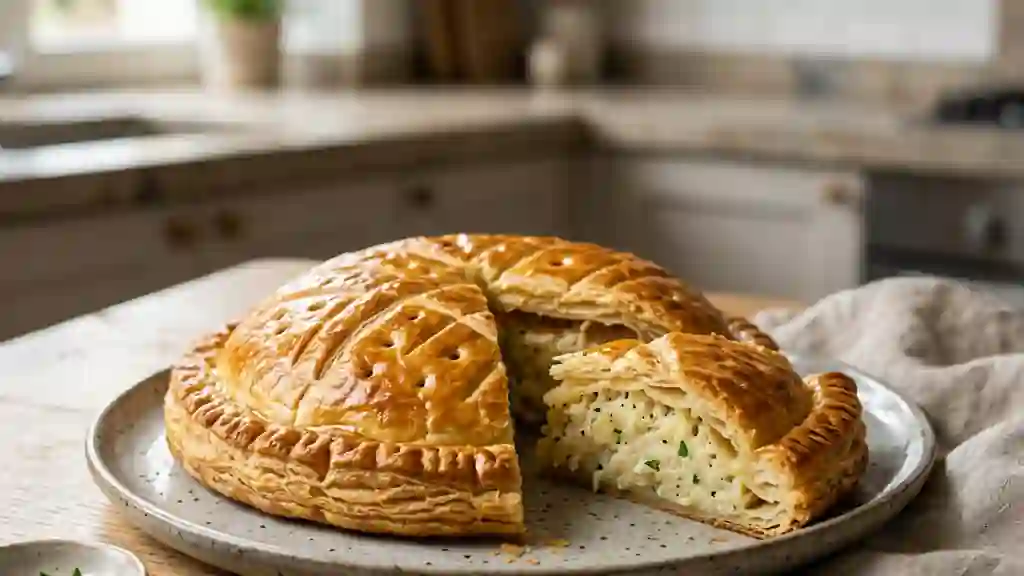 Tourte dorée à la brandade de morue fondante - Photo de présentation