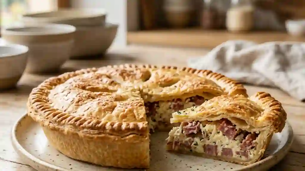 Tourte Croustillante Ricotta et Salami - Photo de présentation