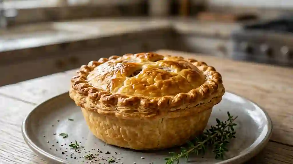 Tourte de bœuf fondante aux champignons - Photo de présentation