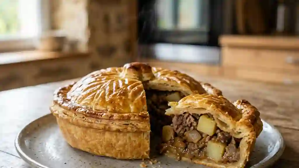 Tourte au mouton fondante et pommes de terre - Photo de présentation