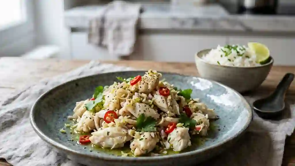 Tourteau infusé à la citronnelle et piment - Photo de présentation
