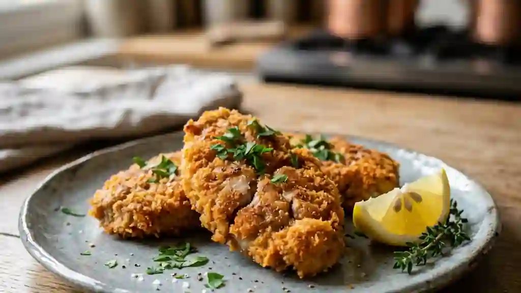 Cervelle de veau panée, cœur fondant - Photo de présentation