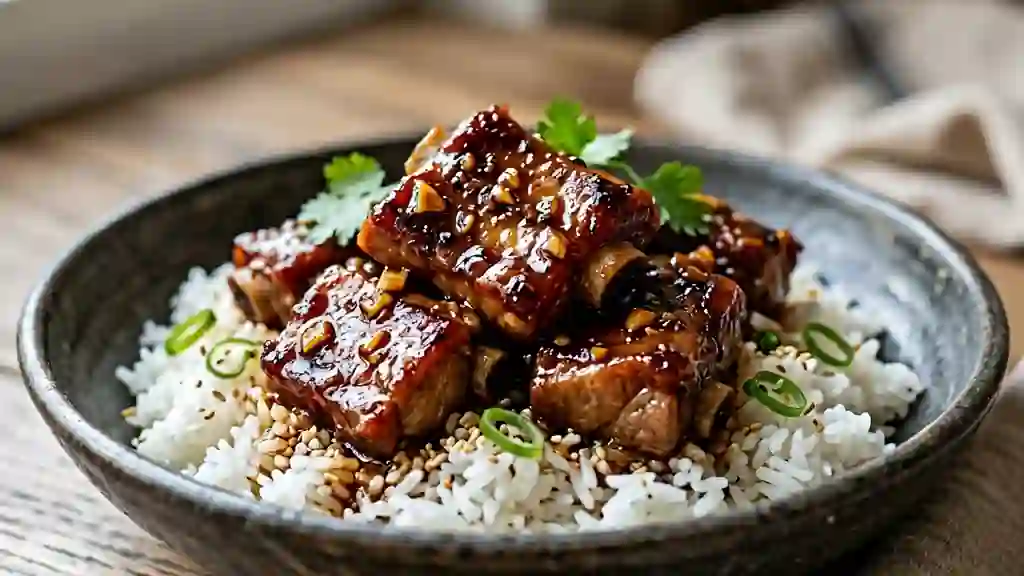 Travers de porc fondants et laqués - Photo de présentation