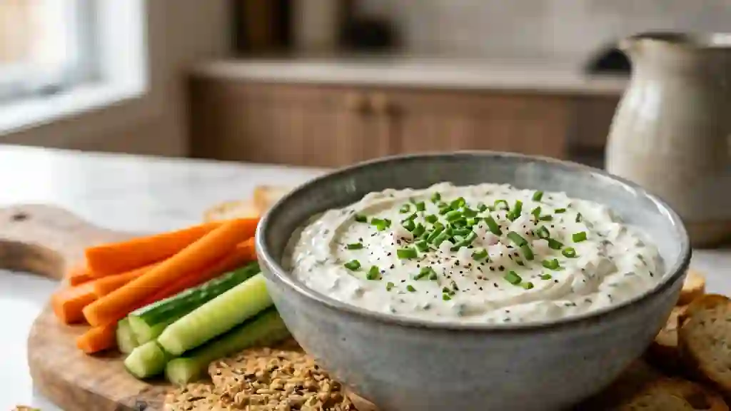 Trempette de belle-mère crémeuse ail et ciboulette - Photo de présentation