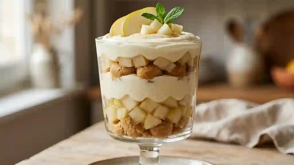 Trifle fondant poire et mascarpone vanillé - Photo de présentation