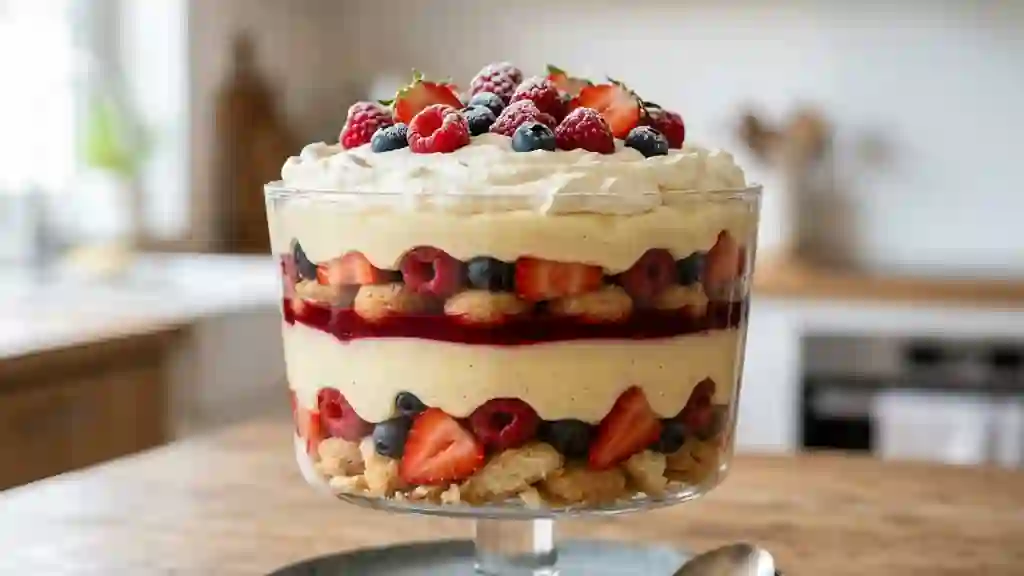 Trifle onctueux aux fruits rouges et vanille - Photo de présentation