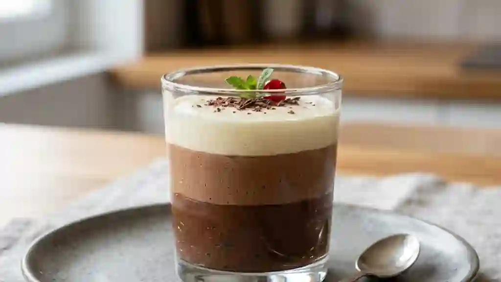 Trio de mousses aériennes aux trois chocolats - Photo de présentation