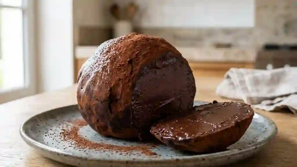 Truffe géante au chocolat noir et cacao amer - Photo de présentation