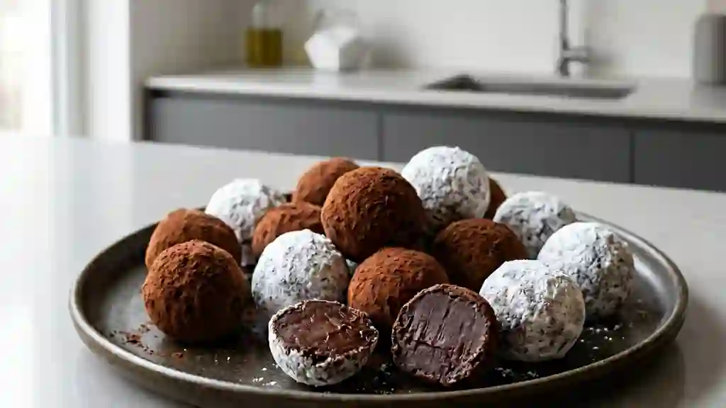 Truffes fondantes au chocolat noir - Photo de présentation