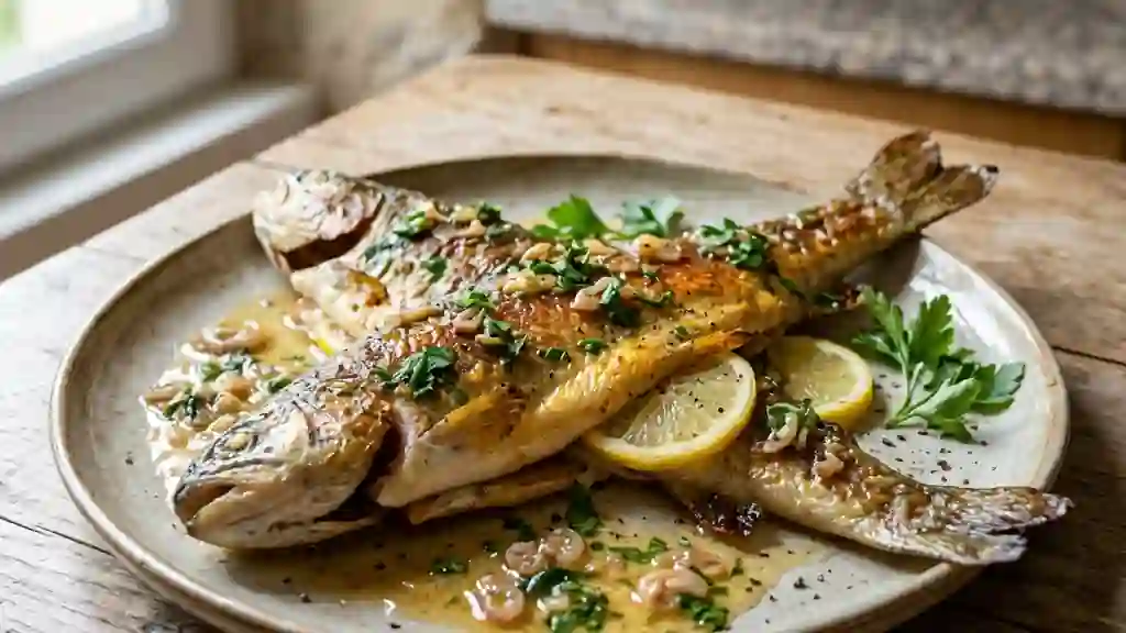 Truites dorées au vin blanc et beurre fondu - Photo de présentation