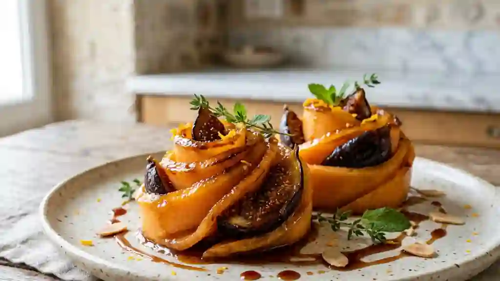 Melon et figues rôtis au miel et vin de Maury - Photo de présentation