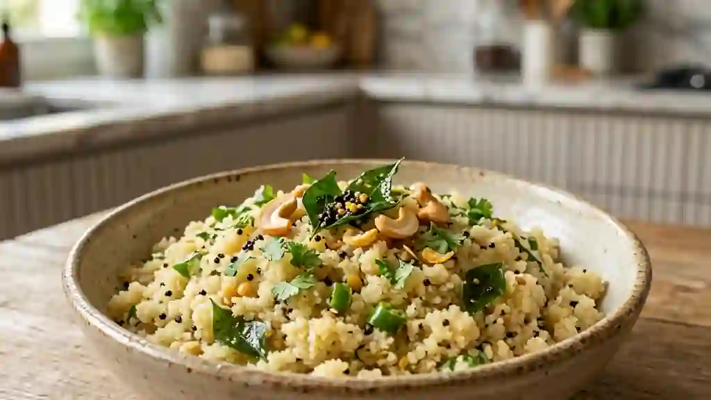 Uppama fondant aux épices et curry - Photo de présentation