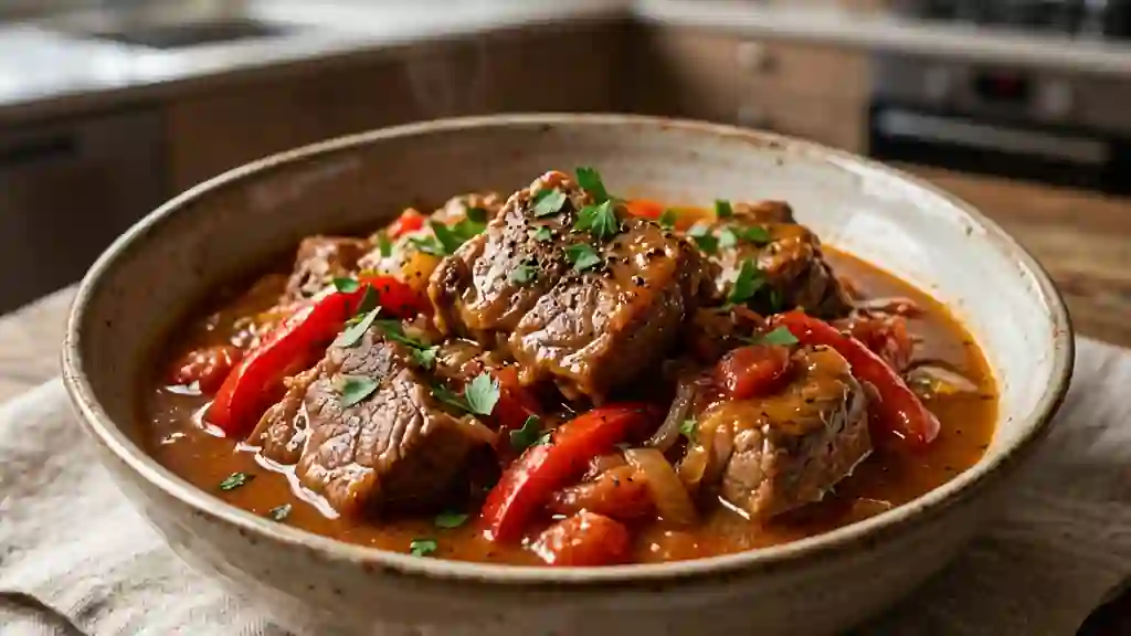 Veau à la catalane fondant aux poivrons - Photo de présentation