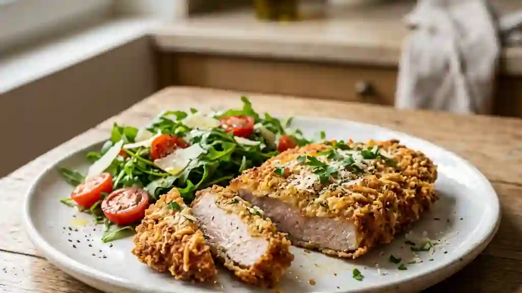 Escalope de veau au parmesan croustillante - Photo de présentation