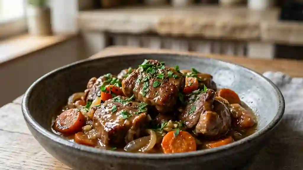 Sauté de veau de Touraine fondant au vin blanc - Photo de présentation