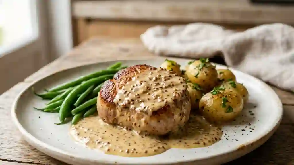 Veau fondant à la crème de deux moutardes - Photo de présentation