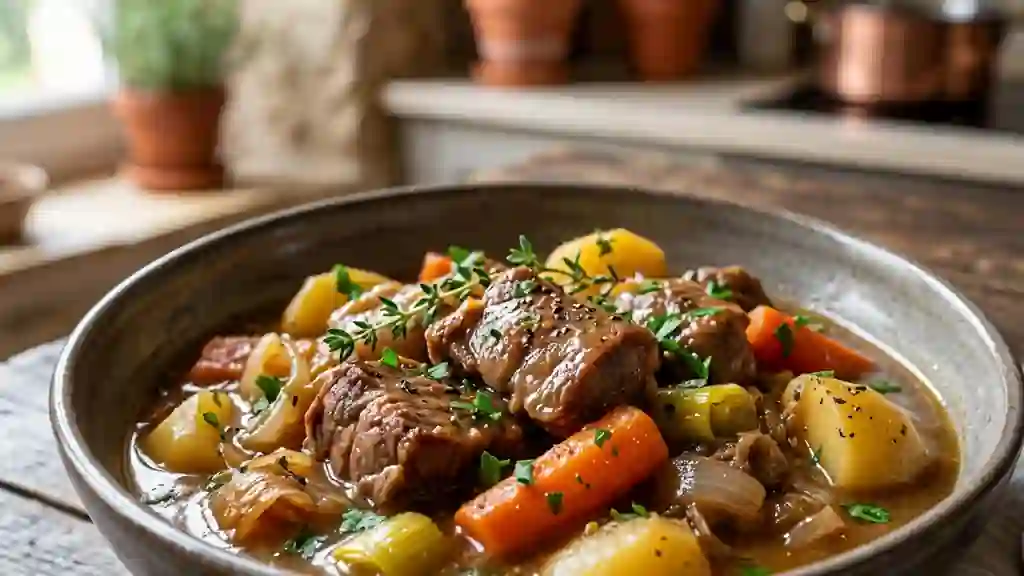 Veau fondant et petits légumes du potager - Photo de présentation