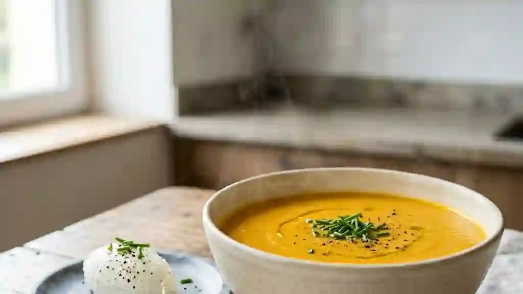 Velouté de Carottes et son Carré Frais Fondant - Photo de présentation