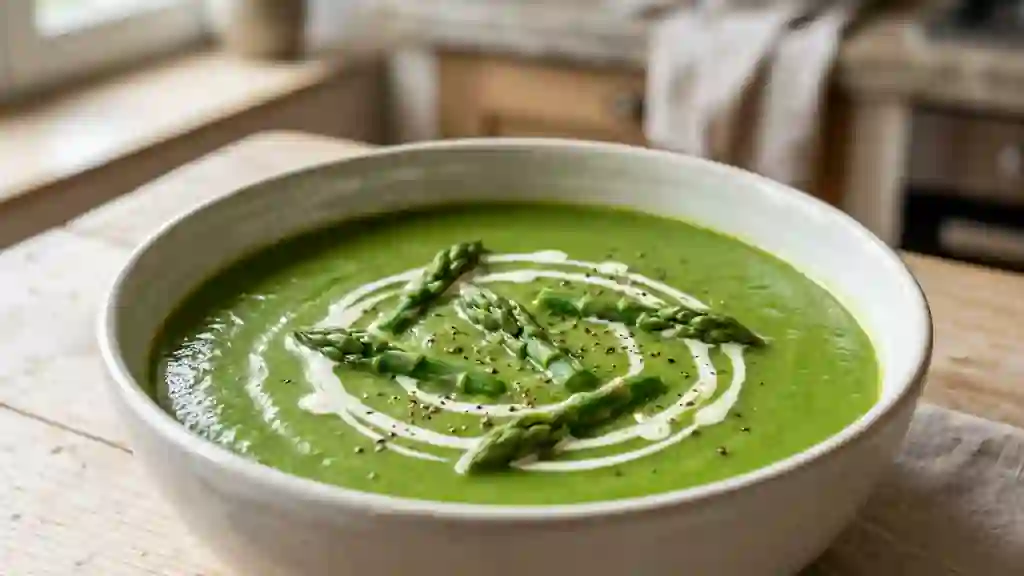 Velouté soyeux d'asperges vertes - Photo de présentation