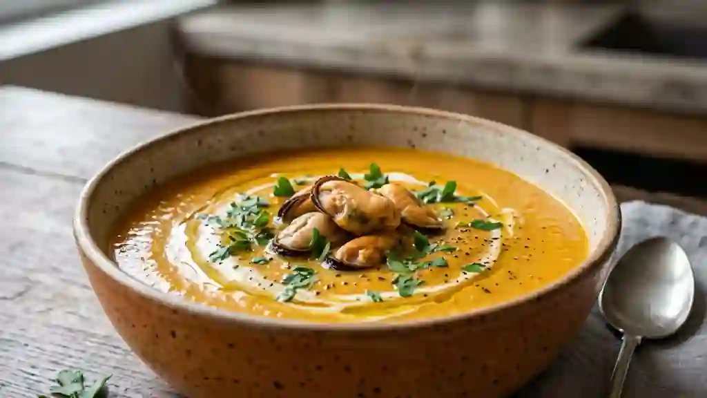 Velouté de Potiron Soyeux aux Moules - Photo de présentation