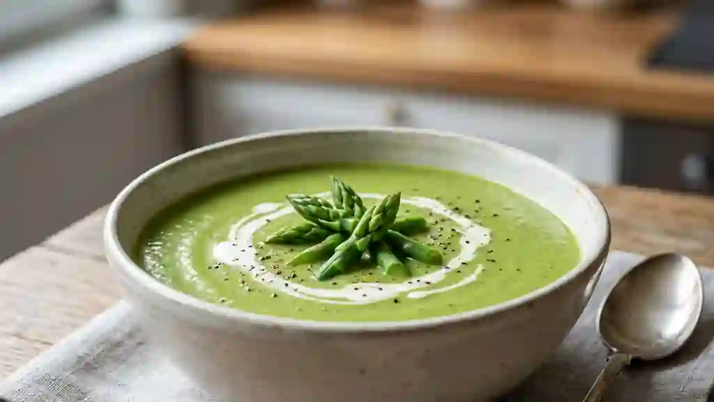 Velouté d'asperges vertes soyeux - Photo de présentation